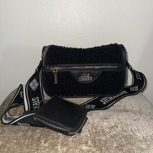 Steve Madden Black Sherpa Crossbody